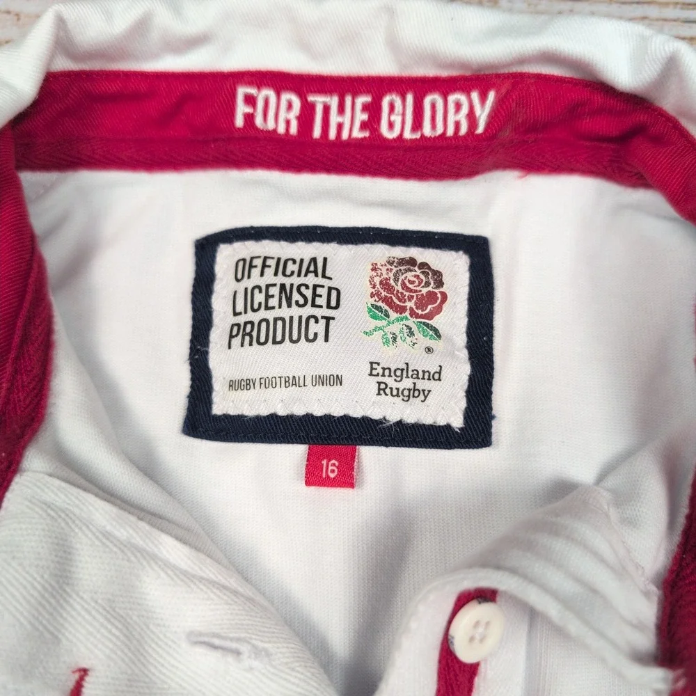 England Rugby Football Union Official Licensed Product Top Kid Size‎ 16 White